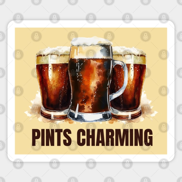 FUNNY BEER - IRISH PINTS CHARMING Magnet by Eire